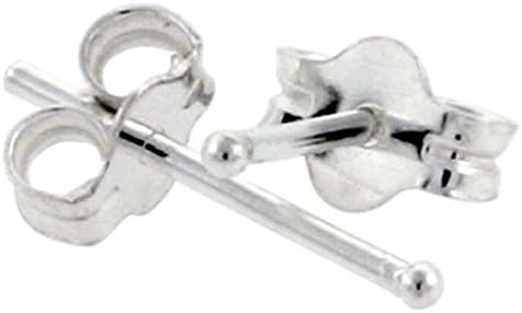 Letter Fashion 1mm extra Small Silver Ball Stud Earrings