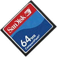 64MB Sandisk CF (Compact Flash) Card SDCFB-64 or SDCFJ-64 (CAZ)