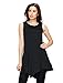 Made By Johnny MBJ WT671 Womens Summer Sleeveless Irregular Handkerchie Hem Loose Tunic Tops Flowy Blouses Shirt XL Black