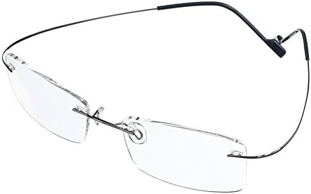 Rongchy Super Light Titanium Nearsighted Shortsighted Myopia Working Glasses -1.00 Strengths Grey Color Men Women Fashion Rimless Nearsighted Eyeglasses