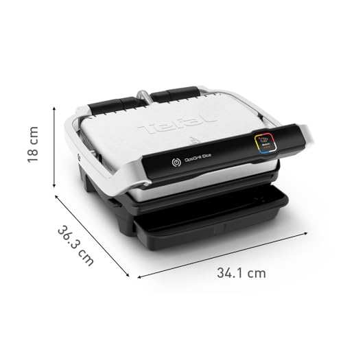 Tefal OptiGrill Elite XL Kontaktgrill, 16 Programme, Digitales Display mit Garstufenanzeige, abnehmbare XL-Platten, Grillboost-Funktion, intuitive Bedienung, Elektrogrill, Edelstahl, GC760D12 10