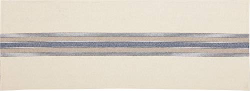 Piper Classics Doylestown Blue Table Runner with Appliqued Grain Sack Stripe, 13" x 36" Long, Blue & Cream, Rustic Farmhouse Table Runner, Vintage, Cottage, Country Kitchen DÃ©cor
