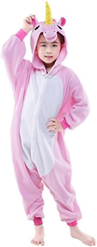 Newsiamese Kids Halloween Unicorn Cosplay Pajama Unisex Children Costum (125, Pink New Unicorn)