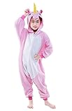 Newcosplay Children Unisex Unicorn Onesie Pajamas Costume (85#, New Pink Unicorn)