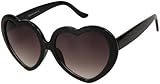 Lolita Large Lens Love Heart Shaped Sunglasses- Black