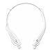 Wireless Bluetooth Sports Headset, with Stereo Vibration Neckband Style Earphone Headphone for Cellphones iPhone, Nokia, HTC, Samsung, LG, Moto, PC, iPad, PSP Bluetooth Devices (White)