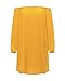 StyleDome Womens Chiffon Off Shoulder Casual 3/4 Long Sleeve Solid Mini Dress (US 16, Yellow)