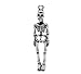 Housweety 50PCs Silver Tone Skeleton Body Skull Charm Pendants 39x9mm(1 4/8