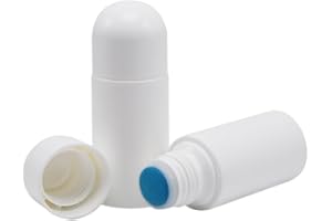 UUYYEO 4 Pcs 50 ml Sponge Head Plastic Bottles Liquid Applicator Bottles with Sponge Refillable Deodorant Bottles for Cosmetic Essential Oil