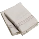 Mellanni Luxury Pillowcase Set - Brushed Microfiber 1800 Bedding - Wrinkle, Fade, Stain Resistant - Hypoallergenic (Set of 2 Standard Size, Light Gray)
