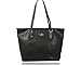 Coach Black Cross-grain Leather City Zip Top Tote