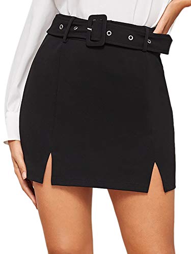 WDIRARA Women's Corduroy Mini Skirt with Belt and Bahrain Ubuy