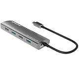 WAVLINK USB 3.1 Type-C to 4 Port USB 3.0 Hub Portable Size Travel Hub Aluminum Design for MacBook Pro 2017 iMac, Chromebook Pixelbook and Other USB C Device
