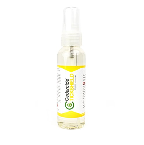 Cedarcide Tickshield Extra Strength with Lemongrass (2oz) Cedar Oil Biting Insect Spray Kills and Repels Fleas, Ticks, Ants, Mites and Mosquitoes Deep Woods Repellent