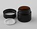 10ml, 12 Pack Snow Diamond Empty Amber Round Glass Jars, with White Inner Liners and black Lids, High End Glass Containers for Salve Cream, Premium Vials (10ml, 12 Pack)