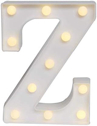 MIECOO LED Marquee Letter Lights Alphabet Light Up Sign Marquee Letter Alphabet Battery Powered Plastic LED Letter Lights for Wedding Party Birthday Festival Home Bar Decoration LED Letter (Z)