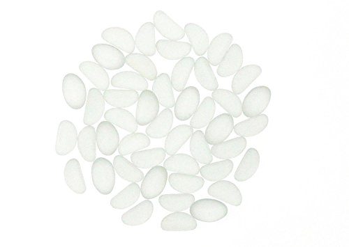 SumDirect Tumbled Matte Beach Sea Glass Beads for Aquarium,Crafts ,Decor and Etc (Matte, White)
