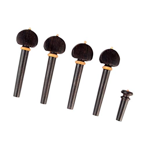 image for Baosity 4 Pcs of Pack Violin Tuning Pegs w/Violin Endpin for Violinist