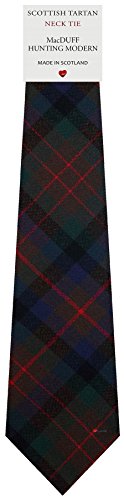 I LUV LTD Mens All Wool Tie Woven And Made in Scotland in MacDuff Hunting Modern Tartan - Image 3