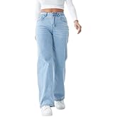 Mars power Straight Leg Jeans for Women,High Waisted Wide Leg Loose Stretchy Boyfriend Denim Pants Baggy Jeans for Women (US, Alpha, X-Small, Regular, Regular, Lightblue)