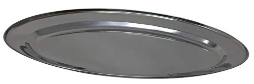 Stainless Steel Oval Platter 16" Serving Platter | Serving Tray for Daily Use, Fall, Autumn, Harvest, Thanksgiving Party Supply