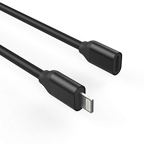 EMATETEK Extender Connector Cord Pass Video Audio Data and Charging. Female to Male Port 3Feet Black Extension Cable Made of Aluminum and PVC. - Thumbnail 7