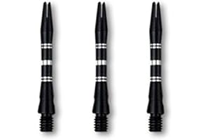 US Darts - Black Striped Aluminum Dart Shafts - 3 Sets (9 shafts), 2BA Short (1 1/2 inch), O'rings