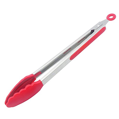 Remeel Stainless Steel Silicone Food Serving Tong KT1013 Red