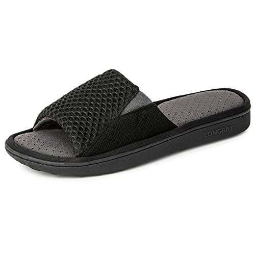 LongBay Men's Comfy Memory Foam Slide Slippers