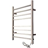HEATGENE Hot Towel Warmer for Bath Heated Drying Rack 8 Square Bar Brush Finish