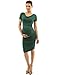 PattyBoutik Mama Cowl Neck Short Sleeve Maternity Dress (Dark Green S)