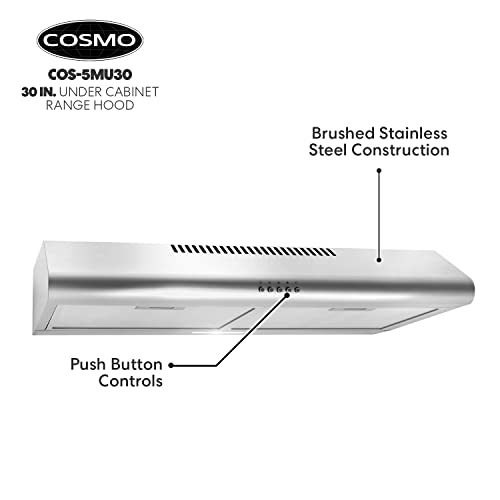 COSMO COS5MU30 30 In. Under Range Hood Ductless Convertible
