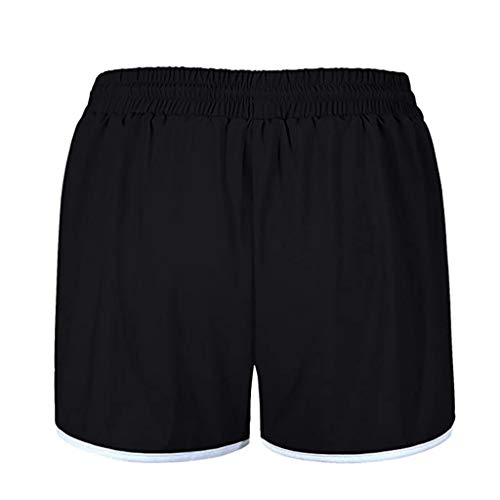 BiuBuy Womens Cozy Banded Waist Running Fitness Workout Shorts with Pockets Black