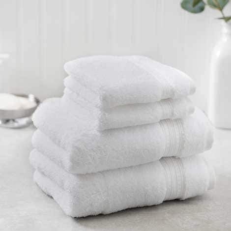 Charisma Soft & Luxurious 4-Piece Towel Set, 2 Hand Towels & 2 Washcloths, White