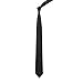 Luther Pike Mens Satin Skinny Necktie Tuxedo & Wedding Tie (Black)