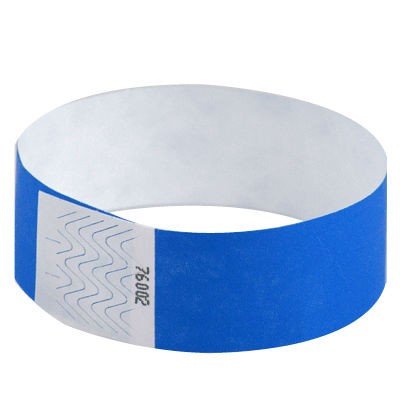 EventWristbands Premium 1" Tyvek Wristbands (100 Count, Bright Blue) - Red, Green, Blue, Yellow & Orange Colored Event Wristband Paper Bracelets - Neon Wrist Bands For Parties, Festivals, Fairs
