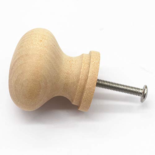 WEICHUAN 16PCS Round Unfinished Wood Furniture Drawer Knobs