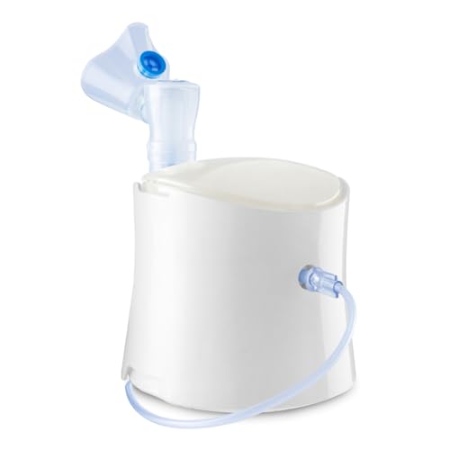 Chicco Aerosol Easy Breath Family, zuigerspray voor babys, kinderen en volwassenen, draagbare aerosol, ultracompact, met twee zachte, ergonomische maskers, met mondstuk en neusvork, vanaf 0 maanden