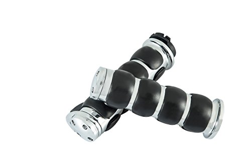 Radracing Motorcycle Rubber Hand Grips with Throttle 1" inch Handle Bar fit for Harley Electra Glide Road king Street Tri Tour Ultra Limited Chrome