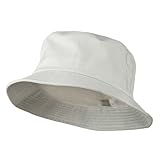 Big Size Cotton Blend Twill Bucket Hat - White (For Big Head)