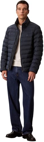 Herren Steppjacke Nylon Hooded Puffer mit Kapuze, Blau (Ink), XL