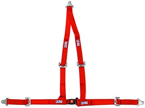 RJS Safety Red Bolt-On 4 Point Push Button Buckle Buggy Belt Harness P/N 4000104