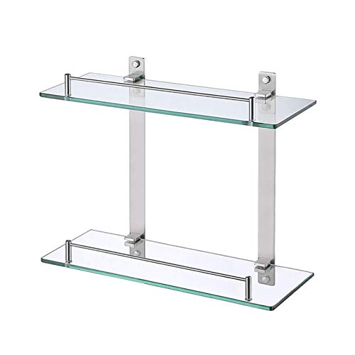 KES Bathroom Glass Shelf Double Wall Mounted Floating Shelf, Rustproof