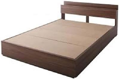 Ikea ニトリ好きに 棚 コンセント付き収納ベッド General ジェネラル フレームのみ ダブル ウォルナットブラウン