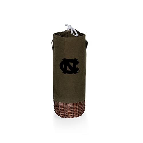 PICNIC TIME NCAA Malbec Insulated Canvas and Willow Wine Bottle Basket, Wine Tote, Wine Gift Bag, (Khaki Green with Beige Accents) at Amazon