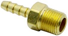 LTWFITTING Brass Barbed Fitting Coupler/Connector 1/8-Inch Male BSPT x 1/8-Inch(3mm) Hose Barb Fuel Gas Water (Pack of 5)
