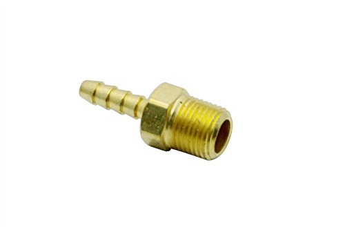 LTWFITTING Brass Barbed Fitting Coupler/Connector 1/8-Inch Male BSPT x 1/8-Inch(3mm) Hose Barb Fuel Gas Water (Pack of 5)