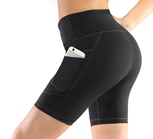 LifeSky Yoga Pants for Women with Pockets Short Pants High Waist Tummy Control Leggings 4 Way Stretch Soft & Slim Active Leggings, S