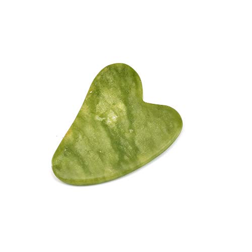 Gua Sha Rose Quartz & Jade Stone 2 in 1 Tools by Charmlily - Natural Scraping Massage Set for Face & Body, Guasha Board Deep Tissue Muscle Scraper for SPA Acupuncture Therapy Trigger Point Treatment