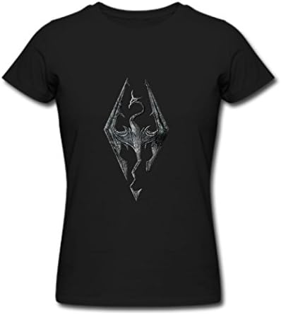 The Elder Scrolls V Skyrim Logo 2016 Cotton V neck T shirts for women S